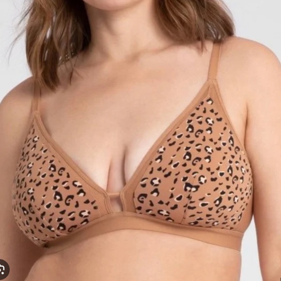 Lively The Busty Print Bralette - Leopard Print Mesh Trim -  Size 1 - Picture 1 of 8